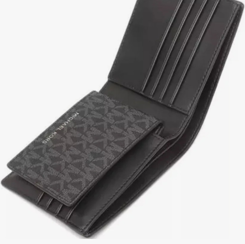 Michael Kors Cooper Signature Black Billfold w/ Removable Passcasw - Picture 2 of 9